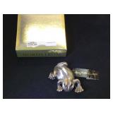 Amy Kahn Russell Sterling Frog pin  w/ yellow