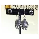 2- pairs of Sterling Southwest style earrings, 1-