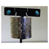 2- pairs of sterling earrings 1- Navajo, JL, 1-