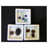 3- ramekins of various gemstones