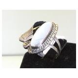 Sterling & MOP  Southwest style ring, size  6.5