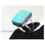 Sterling & Turquoise Southwest style ring, size 7