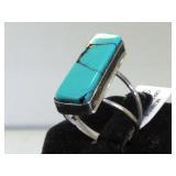 Sterling & Turquoise Southwest style ring, size 7