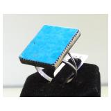 Sterling & Turquoise Native American ring, signed