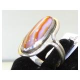 Sterling & Agate Southwest style ring, size 6