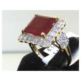 14k Gold & cast Ruby & Diamond ring, w/appraisal