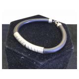 Sterling & rubber bangle bracelet
