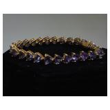 Sterling bracelet w/ purple gemstones