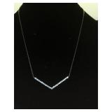 Sterling chain w/ clear gemstones pendant