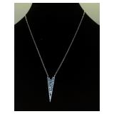 Sterling chain w/ clear gemstones pendant