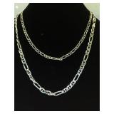 2- Sterling chain necklaces, 16 & 20 in. Lengths