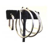 3- pairs of sterling earrings, hoops