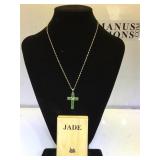 Sterling chain & Sterling & Jade Cross pendant
