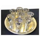 Sterling tray w/ 8 Sterling wrapped Demi- taus