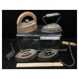 4 Vintage Sad Irons and more