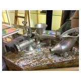 Lot of 2 metal grinders - sausage stuffer