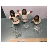 C.Alan Johnson figurines w/Swarovski swam and