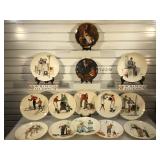 Large lot of Norman Rockwell decorative plates,