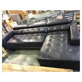 Very nice black leather 2 piece modern sectional