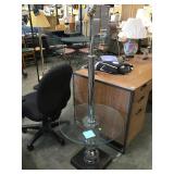 Chrome Ball floor lamp/ table, needs repair, AS