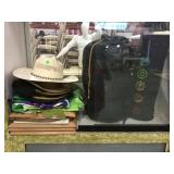Hats, sleeping bag,, framed pictures & more
