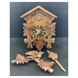 Cuckoo clock, wood carved made in Germany 8x10 in