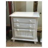 White nightstand w/2 drawers, approx 2.5ft long
