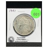1891 Silver Morgan Dollar