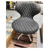 Black quilted pedicure chair stool