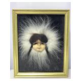 Native Alaskan Eskimo Fur Childs Mask. Shadow