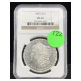 1880 S Silver Morgan Dollar Ms64 Ngc