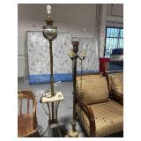 Pair of vintage floor lamps with Onyx accents.