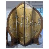 Vintage Asian Room Divider Hand Carved Figures