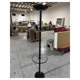 Metal and glass black floor lamp with built-in