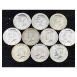 10-silver 40% Half Dollars