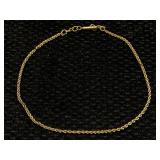 14k Gold Rope Brscelet 4.75" 2.3g