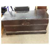 Dark brown wood trunk, need some TLC, approx