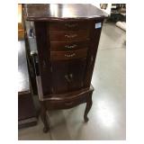 Brown jewelry stand, approx 12x17x39in