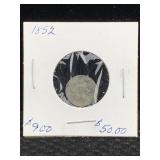 1852 Silver 3 Cent Us Coinage