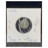 1852 Silver 3 Cent Us Coinage