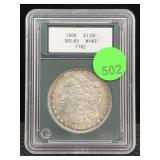1888 Silver Morgan Dollar Cased Graded