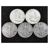 5-silver Half Dollars