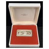 2.1 Ozt Silver Bar Sterling Franklin Mint In Box