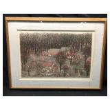 Cuca Romley Signed AP Colored Etching On Paper.