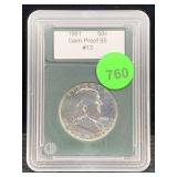 1961 Silver Half Dollar Proof Cased