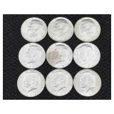 9-silver 40% Half Dollars