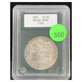 1888 Silver Morgan Dollar Cased Graded