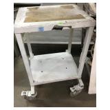 Metal rolling cart, approx 21x19x29in