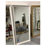 White framed beveled dressing mirror- 30in x 67