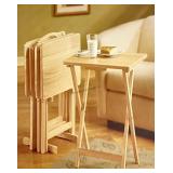 3pc Tray Table Set blonde wood